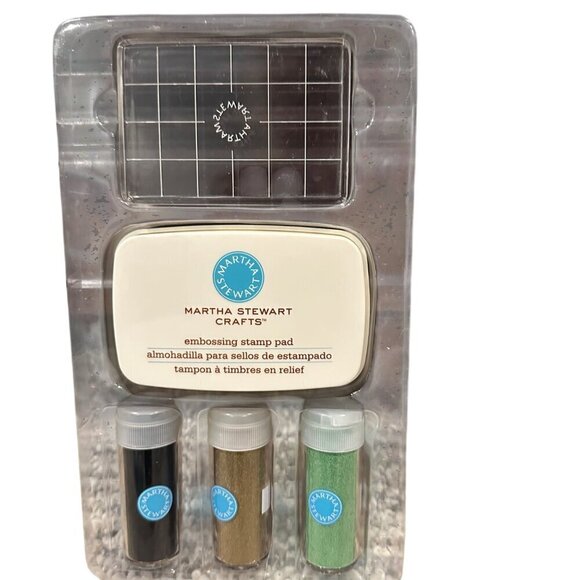 Martha Stewart Heat Embossing Starter Set Ek Success 17 Clear Stamps Powder Pad - Picture 2 of 9